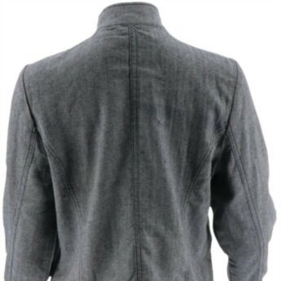 NWT LIZ CLAIBORNE NY HERRINGBONE NAVY ZIP JACKET 8 - Picture 4 of 11